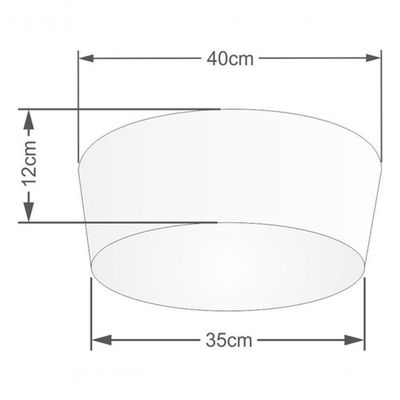 Plafon Cone Vivare Md-3003 Cúpula Em Tecido 12/40x35cm - Bivolt Palha 127/220v