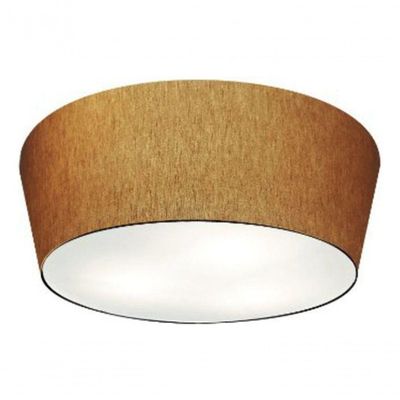 Plafon Cone Vivare Md-3003 Cúpula Em Tecido 12/40x35cm - Bivolt Palha 127/220v