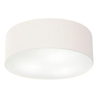 Plafon Cilíndrico Vivare Md-3049 Cúpula Em Tecido 70x15cm - Bivolt Branco 127/220v