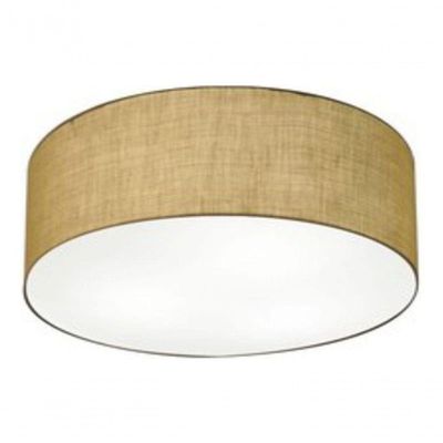 Plafon Cilíndrico Vivare Md-3049 Cúpula Em Tecido 70x15cm - Bivolt Palha 127/220v