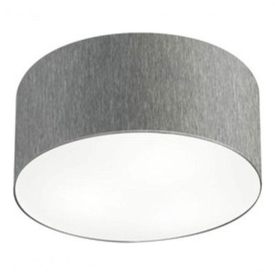 Plafon Cilíndrico Vivare Md-3048 Cúpula Em Tecido 50x21cm - Bivolt Rustico-cinza 127/220v