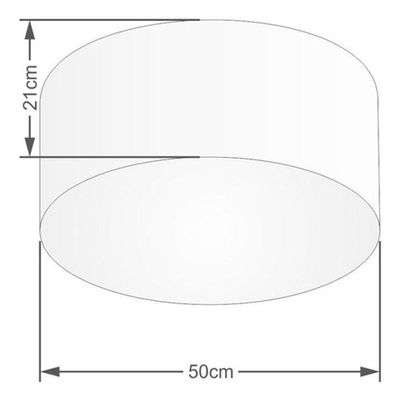 Plafon Cilíndrico Vivare Md-3048 Cúpula Em Tecido 50x21cm - Bivolt Rustico-cinza 127/220v