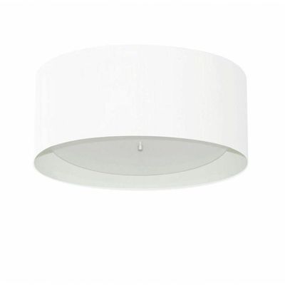 Plafon Cilíndrico Md-3161 Cúpula Em Duplo Tecido 50x25cm Branco - Bivolt