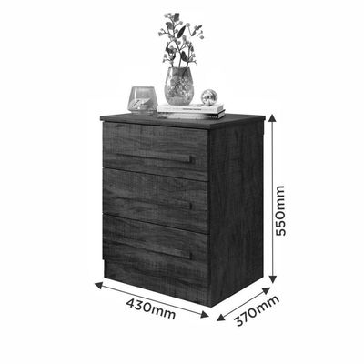 Mesa De Cabeceira Perça 3 Gavetas - Benetil Cinamomo Off
