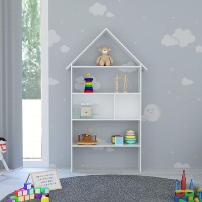 Estante Casinha Infantil Organizadora 4 Prateleiras Branco