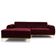 Sofá 3 Lugares com Chaise Esquerdo Para Sala Molino 245 cm D02 Veludo Marsala C-278 -Lyam Decor