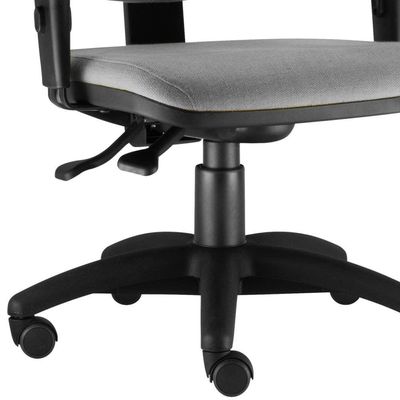 Cadeira Giratória Job L02 Executiva Ergonomica Escritório Crepe Cinza - Lyam Decor