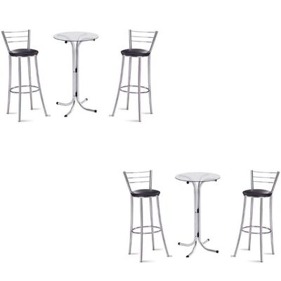 Kit 2 Bistros Com 4 Banquetas Cromadas-gatmagazine