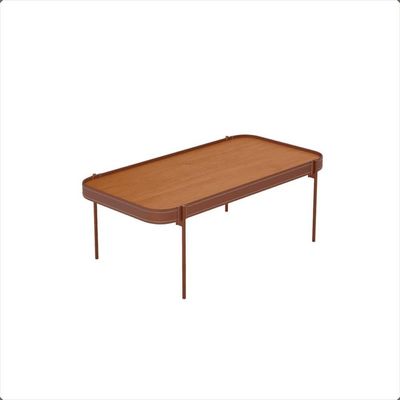 Mesa De Centro Sala De Estar Melin P 87x44 Nature Com Pes Metal Cobre