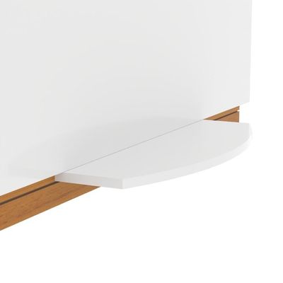 Rack Tv 32 Polegadas Com 3 Prateleiras E Painel 90cm Asteca - Branco E Cedro Branco E Cedro