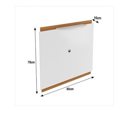 Rack Tv 32 Polegadas Com 3 Prateleiras E Painel 90cm Asteca - Branco E Cedro Branco E Cedro
