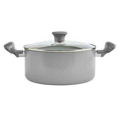 Conjunto de Panelas Recycled Ceramic 10 Peças Antiaderente Tampa Vidro T-fal Cinza