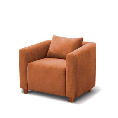 Poltrona Decorativa Helena Veludo Terracota - Inova Decorações