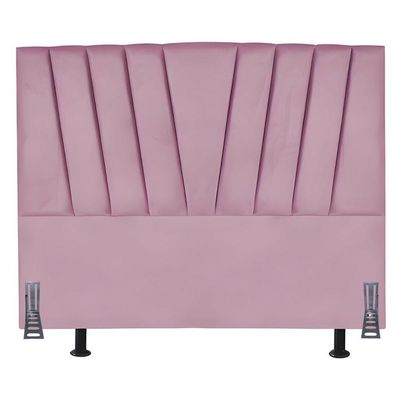Cabeceira Estofada Solteiro 90 Cm Vivian Em Suede Com Frame Rosa