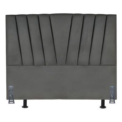 Cabeceira Estofada Solteiro 90 Cm Vivian Em Suede Com Frame Cinza Escuro