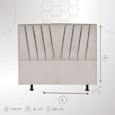 Cabeceira Estofada Solteiro 90 Cm Joana Em Suede Com Frame Marrom