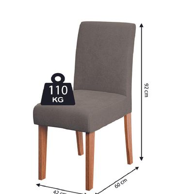 Conjunto de Sala de Jantar Mesa Miami 1,60m com 6 Cadeiras Trieste Dobuê - Madeirado/Mascavo
