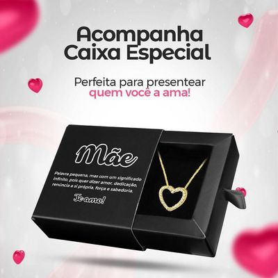 Mãe Feminino Corrente Banhado Caixa Pingente Coração