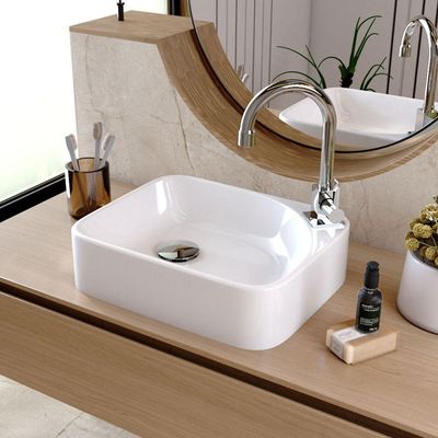 Cuba de Apoio Retangular Para Banheiro Lavabo Cross C01 RO36W Branco - Lyam