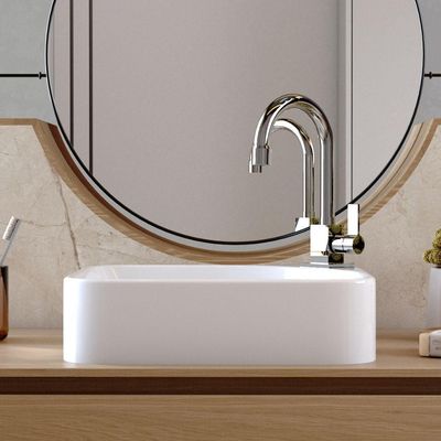 Cuba de Apoio Retangular Para Banheiro Lavabo Cross C01 RO36W Branco - Lyam