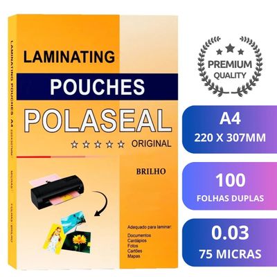 Plástico Polaseal Plastificação Refil A4 220x307 0,03 100un