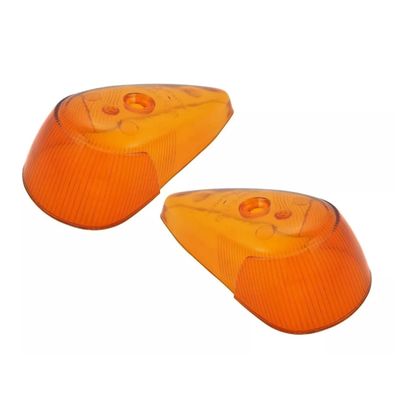Par Lente Pisca Seta Dianteira + Capa Cromada Fusca Laranja