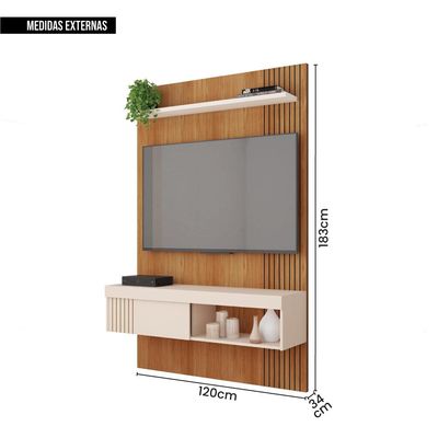 Painel Para TV Até 45 Polegadas Marrom Moon Caemmun