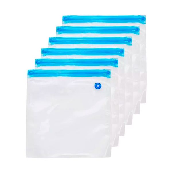 Saco á Vácuo para Alimentos Fechamento Zip Lock Duplo Reutilizável Lavável Tamanho P 26x28CM Saco á Vácuo para Alimentos Fechamento Zip Lock Duplo Reutilizável Lavável Tamanho P 26x28CM