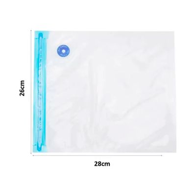 Saco á Vácuo para Alimentos Fechamento Zip Lock Duplo Reutilizável Lavável Tamanho P 26x28CM