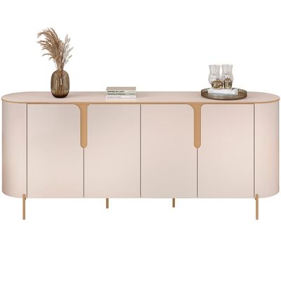 Aparador Buffet Para Sala de Jantar 4 Portas Orgânico Lia D05 Off White - Lyam Decor