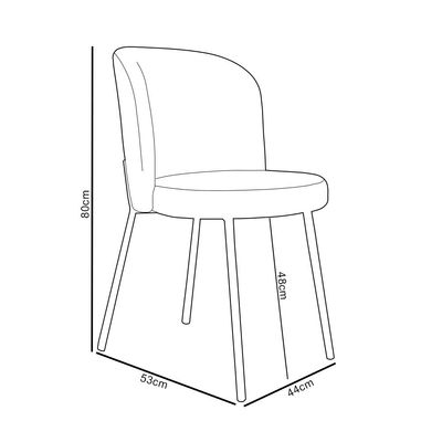Cadeira Para Sala de Jantar Cozinha Estofada Gavi L02 Couríssimo Canela - Lyam Decor