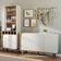 Kit Aparador Buffet Bar Living com Cristaleira Adega Julia C04 Off White Matte Freijó - Lyam Decor