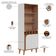 Kit Aparador Buffet Bar Living com Cristaleira Adega Julia C04 Off White Matte Freijó - Lyam Decor