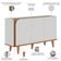 Aparador Buffet Para Sala de Jantar 3 Portas Elora C04 Off White Matte Freijó - Lyam Decor
