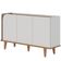 Aparador Buffet Para Sala de Jantar 3 Portas Elora C04 Off White Matte Freijó - Lyam Decor