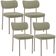 Kit 04 Cadeiras Decorativa Estofada Para Sala de Jantar Melina Base Arena L02 Bouclê Oliva - Lyam Decor