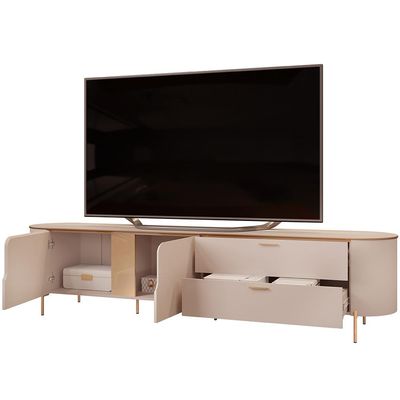 Rack Para Sala de Estar TV 75 Pol Orgânico Dion D05 Off White - Lyam Decor