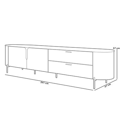 Rack Para Sala de Estar TV 75 Pol Orgânico Dion D05 Off White - Lyam Decor