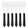 Kit 6 Garfo de Mesa Tramontina Leme Inox Cabo Preto