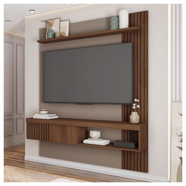 Painel Para Tv Até 55 Polegadas Marrom Moon Caemmun Painel Para Tv Até 55 Polegadas Marrom Moon Caemmun