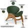 Kit 2 Poltronas Decorativa Orgânica Sala Living Kadosh L02 Couríssimo Verde Musgo - Lyam Decor