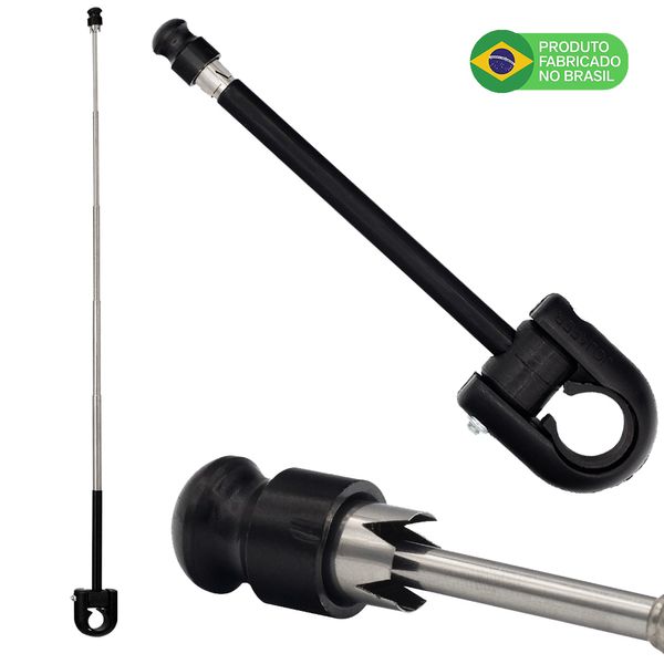 Antena Corta Pipa Moto Retrátil Guidao Aço Inox Preta M5B Antena Corta Pipa Moto Retrátil Guidao Aço Inox Preta M5B