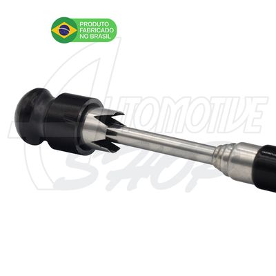 Antena Corta Pipa Moto Retrátil Guidao Aço Inox Preta M5B