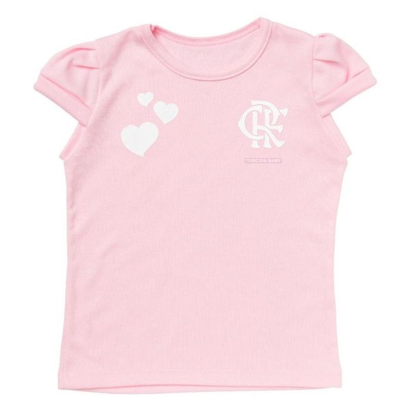 Camisa Infantil Flamengo Baby Look Rosa Oficial Tam 2