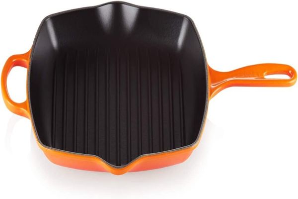 GRELHA QUADRADA LE CREUSET 26CM SIGNATURE Cinza