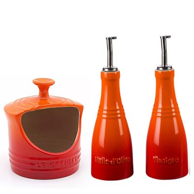 CONJUNTO GALHETEIROS E PORTA SAL LE CREUSET Branco