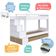 Cama Beliche Infantil Bicama 2,32m Escada Nichos Gavetas Branco com Aveiro Oak