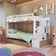 Cama Beliche Infantil Bicama 2,32m Escada Nichos Gavetas Branco com Aveiro Oak