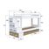 Cama Beliche Infantil Bicama 2,32m Escada Nichos Gavetas Branco com Aveiro Oak