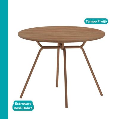 Conjunto Sala De Jantar 4 Cadeiras Domani Rosê Carraro